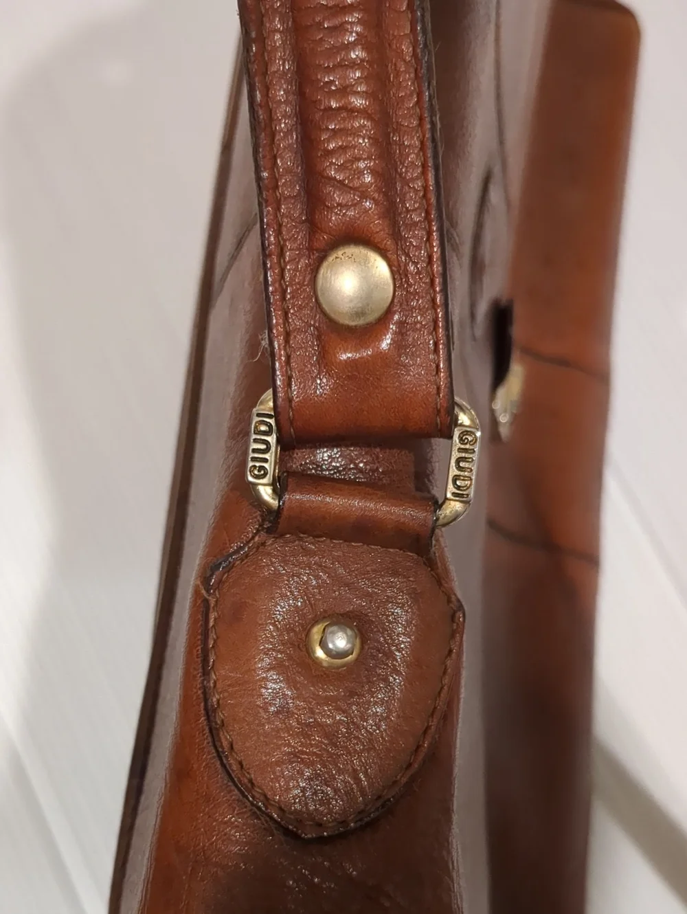 Italian Vintage Brown Leather Doctor-Style Briefcase Satchel